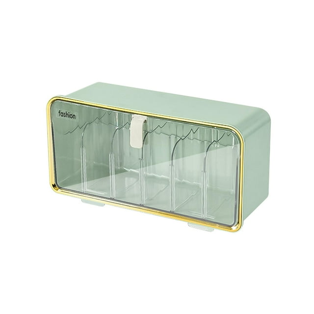 GUOOL Ties Underwear Sock Organizer Box Transparent Wall Hanging Multi Functional with Green