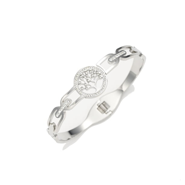 High End Pulsera de Acero Inoxidable Mujer No Fading Moda High End Versátil Commuting Pulsera Abierta