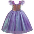 thumbnail image 3 of Little Girls Mermaid Princess Dress with Accessories Dressed Up Party for 3-8Y, 3 of 4