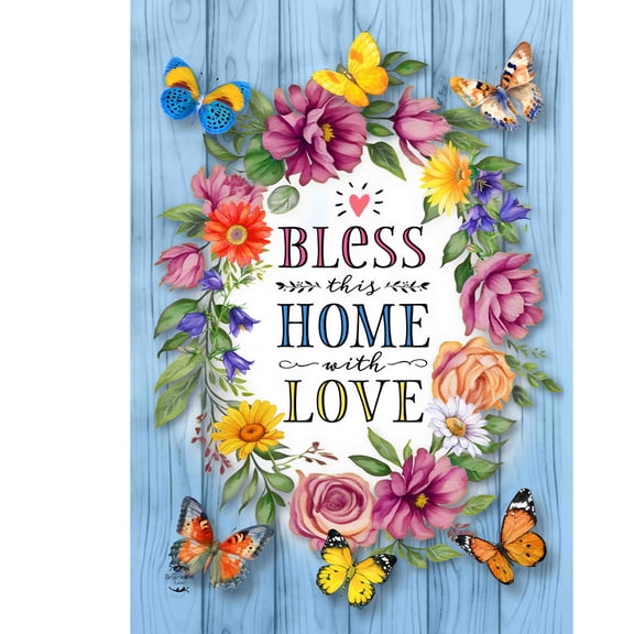 Briarwood Lane Spring House Flag 40x28 For Outdoor Bless This Home With Love For Spring House Flag