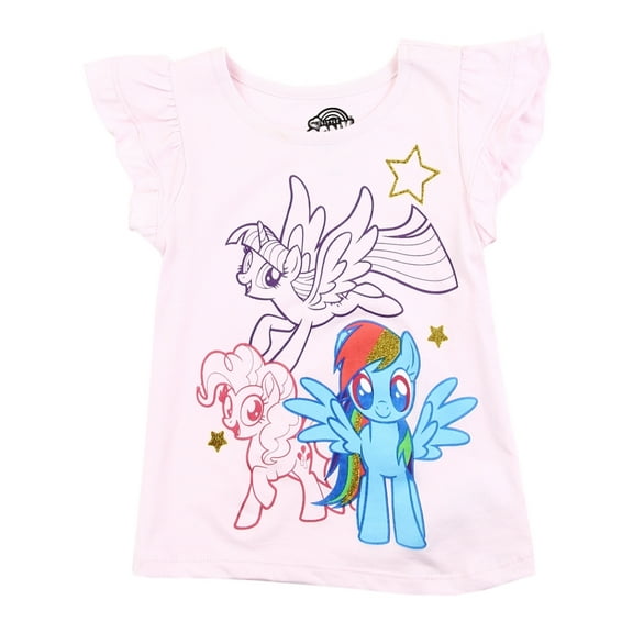 My Little Pony Toddler Girls' Flutter Sleeve Tee, Light Pink