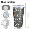 thumbnail image 4 of 16oz Tumblers Dark Gray Princess Unicorn Cloud Pattern Stainless Steel Vacuum Insulated Double Wall Travel Tumbler Cups Mug with Lid and Straw,Cleaning Brush for Coffee,Tea, 4 of 4