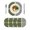 Green, variant on Yellow Round 13 Inch Placemats Set of 8, Modern Painting Farmhouse Striped Abstract Art HeatResistant Non Slip Place Mats for Dining Table, Wipeable Braided Kitchen Table Mats for Housewarming