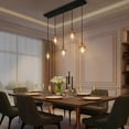 thumbnail image 3 of LNC Modern 5-Light Black and Gold Globe Pendant Chandelier for Kitchen Island or Dining, 3 of 14
