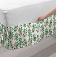 thumbnail image 2 of Floral Bed Skirt, Continuous Berries and Leaves Spring Print on Plain Background, Elastic Bedskirt Dust Ruffle Wrap Around for Bedding Decor, 4 Sizes, Green Burnt Sienna, by Ambesonne, 2 of 2