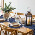 thumbnail image 6 of Navy Blue Round 13 Inch Placemats Set of 4, Geometric Leaf Diamond Plaid Abstract Check HeatResistant Non Slip Place Mats for Dining Table, Wipeable Braided Kitchen Table Mats for Housewarming, 6 of 9
