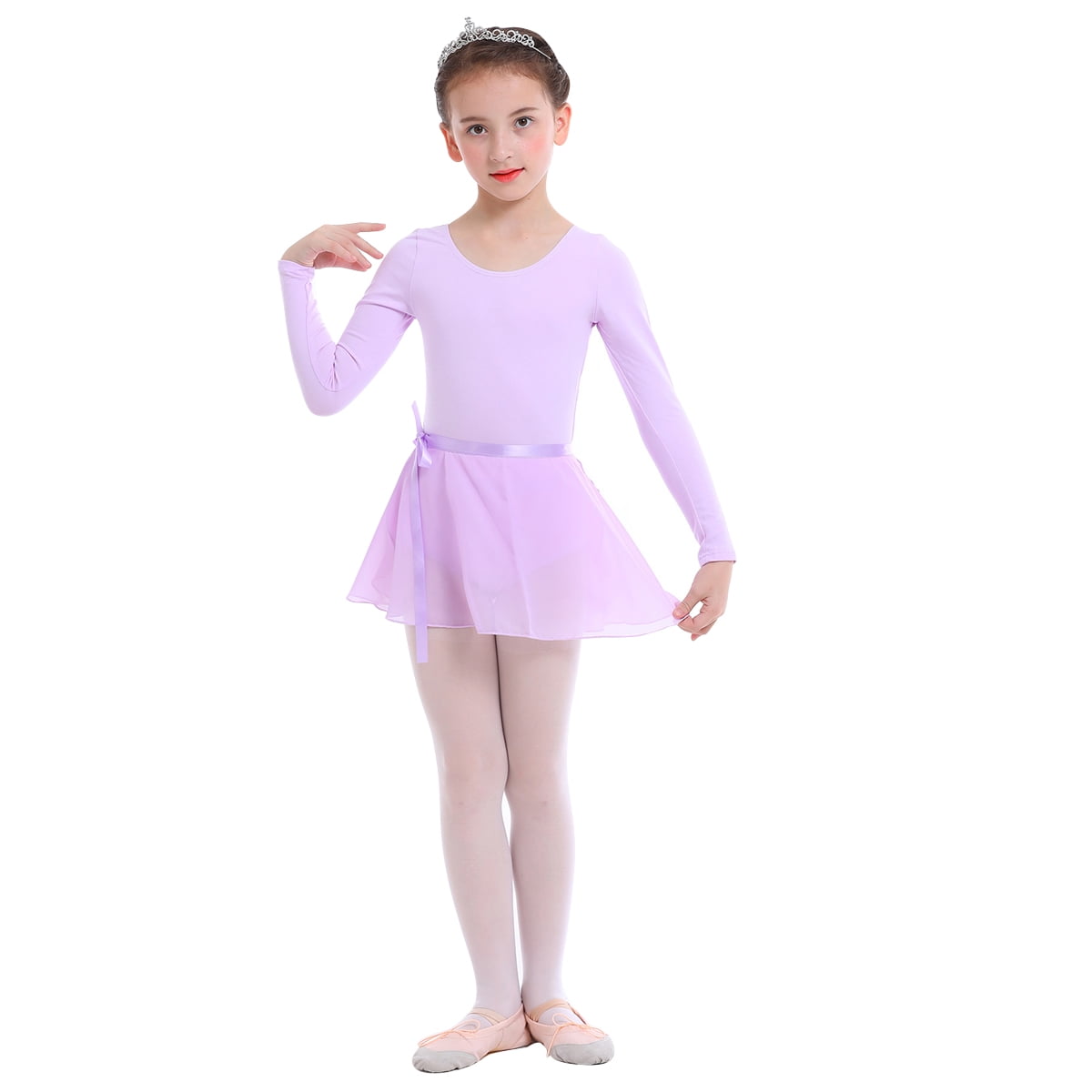 Girls Ballet Dance Dress Gymnastics Leotard Tutu Skirt Chiffon Skating Costume 