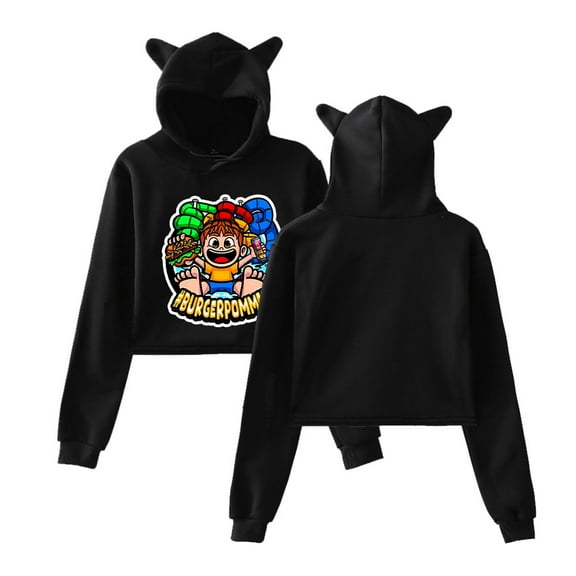 icrimax Cat Ear Fashion Casual Women's Short Hoodie Sportswear