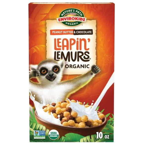 EnviroKidz Organic Breakfast Cereal, Leapin' Lemurs, 10oz Box