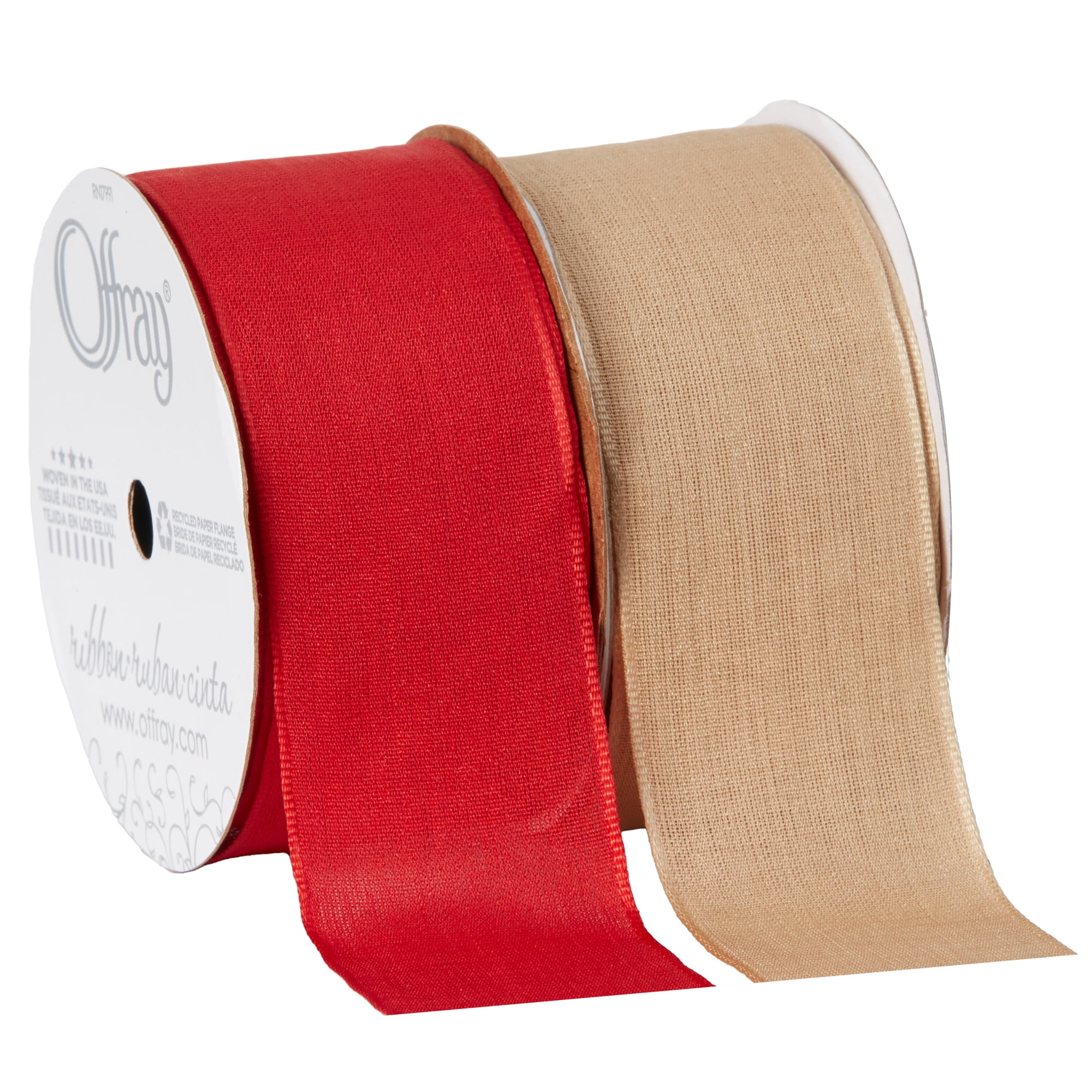 Offray Ribbon Red Polyester Ribbon, 3.2" x 3.13"