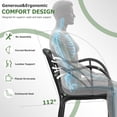 thumbnail image 3 of Avaloomia Home Outdoor Dining Chairs Set of 4, All Weather Stackable Plastic Patio Chairs with Armrest & Anti-Slip for Garden Porch Deck Kitchen No Assembly, Black, 3 of 7