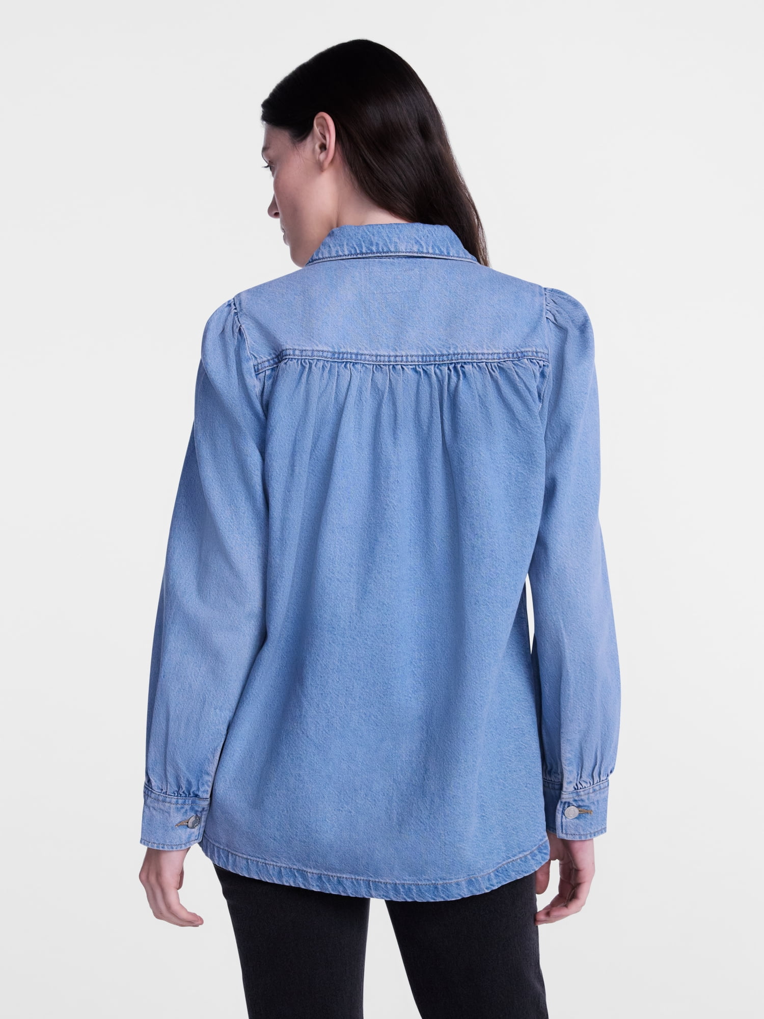 Scenario Women's and Women's Plus Chore Jacket with Long Puff Sleeves, Sizes XS-4X
