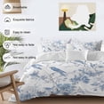 thumbnail image 4 of White Blue Spring Floral Bedding 3 Piece Duvet Cover Set California King, Summer Birds Botanical Soft Microfiber Comforter Cover with Zipper Closure & Pillowcases, Wrinkle & FadeResistant Quilt Cover, 4 of 9
