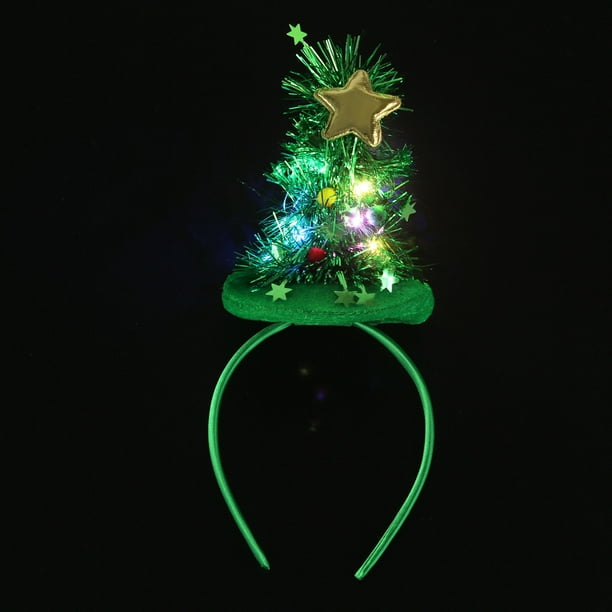 2 piezas de diadema navideña, sombrero de árbol de Navidad, accesorios para el cabello navideño, sombrero de elfo navideño para mujer, Navidad, Navidad