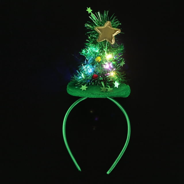 2 piezas Diadema de árbol de Navidad Tocado de Navidad Sombrero de árbol de Navidad Tocado de Navidad Diadema de niña Sombrero de Papá Noel