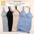 thumbnail image 6 of Maternity Nursing Tank Tops for Breastfeeding, Women's Nursing Camisoles with Built in Bra, Pregnancy Sleep Bra 1-Pack Beige L, 6 of 11