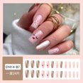 thumbnail image 2 of SUTENGDA Ongles Pressés de Noël Design Bonhomme de Neige Flocon de Neige Faux Ongles Brillants Rouges Couleur Unie Faux Ongles avec Colle Ongles Carrés Moyens Ongles Artificiels Réutilisables à Coller, 2 of 5