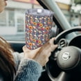 thumbnail image 6 of KLL Skull sunflower daisy Print 40oz Stainless Steel Insulated Car Cup with Spillproof Lid - Keep Your Drink Hot or Cold on the Go-Without Straw, 6 of 8