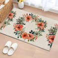 thumbnail image 3 of Spring Plant Front Door Rugs 2x3 ft Red Circle Flower Linen Texture Small Rug for Entryway Non Slip Washable Bathroom Door Mat Absorbent Floor Mat for Indoor Entrance, 3 of 9
