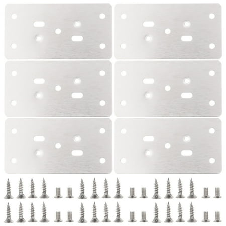 

6pcs Cabinet Mending Plates Furniture Hinge Repair Plates Door Hinge Repair Kit with Screws