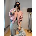 thumbnail image 4 of Chaquetas para mujer, estilo coreano, chaquetas de béisbol holgadas de gran tamaño con estampado, cárdigans de manga larga, abrigos recortados, blusas vintage para mujer, 4 of 5