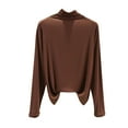 thumbnail image 1 of Yuyuzo Women's Long Sleeve Shirts Turtleneck Basic Solid Color Slim Fitted Base Layer Undershirts, 1 of 3