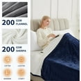 thumbnail image 5 of Homemate Electric Heated Blanket Ultra Soft Blue Flannel Electric Blanket, King Size, 5 of 8