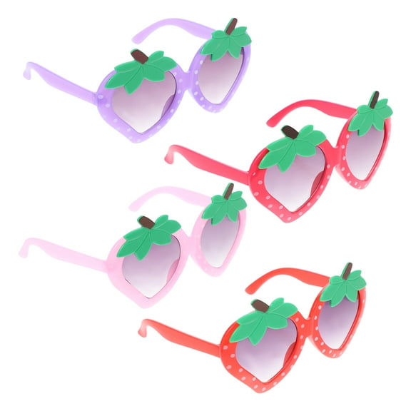 4 Pairs Strawberry Sun Glasses Kid Children's Sunglasses Women's
