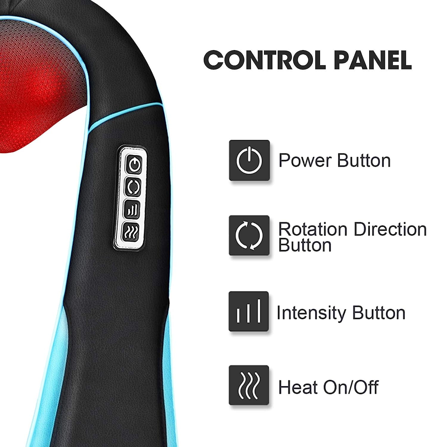 BN-LINK Neck Massager & Back Massager with Soothing Heat,Three Gears, Electric Deep Tissue 3D Kneading Massager for Shoulder, Leg, Full Body Muscle Pain Relief, Office and Home Use