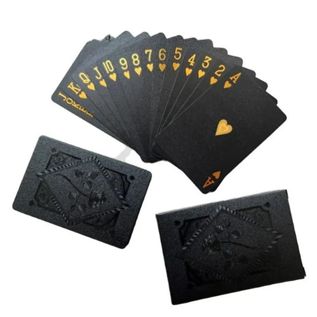 BUYISI Playing Cards Plastic Poker Black Black Gold Black Rose Playing Card Easy To Operate Exquisite Design For Playing