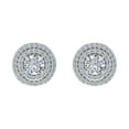 thumbnail image 3 of 5/8 Carat Double Halo Diamond Stud Earrings in 14K White Gold (I1-I2 Clarity), 3 of 5