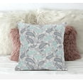 thumbnail image 3 of 20â€ Gray Turquoise Boho Paisley Zippered Suede Throw Pillow, 3 of 4