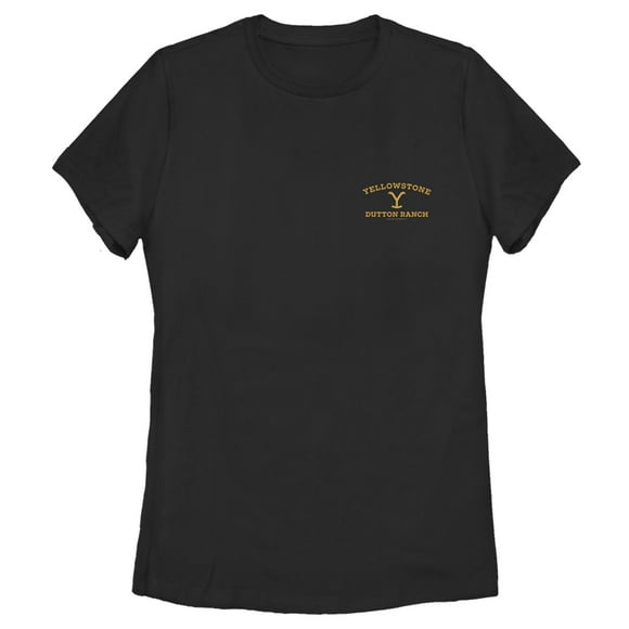 T-Shirt Yellowstone Petite Poche Jaune de Marque Ranch - Black - X Large