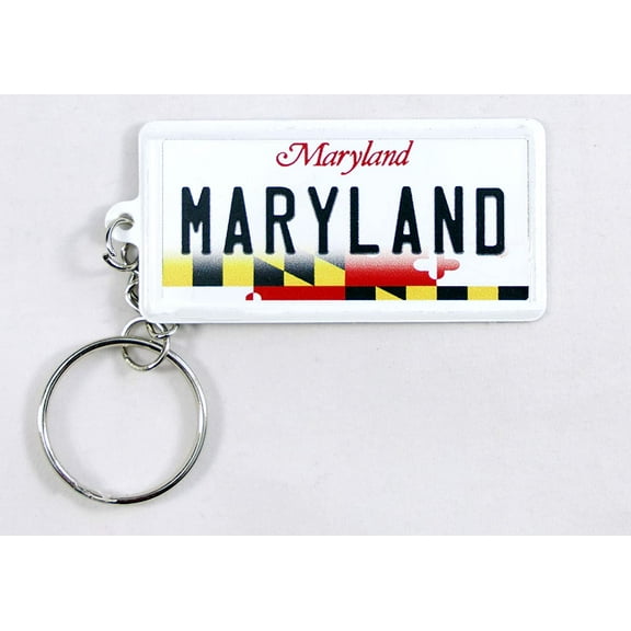 Maryland License Plate Aluminum Ultra-Slim Rectangular Souvenir Keychain
