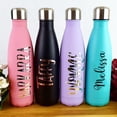 thumbnail image 5 of Botella de agua de acero inoxidable personalizada gratis, termo para dama de honor, termo con aislamiento al vacío con nombre personalizado, 500 ml, 5 of 5