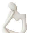 thumbnail image 3 of Estatuilla de estatua de de jarrón de cerámica moderna, adorno artesanal coleccionable de arte abstracto hecho a mano para decoración de blanco Macarena florero, 3 of 8
