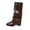 Brown, variant on Wide Width Boots for Women Solid Color Adjustable Buckle Strap Knee High Boots Pointed Toe Low Heel Tall Boots for Daily Walking Outdoor