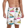 thumbnail image 2 of Wukai Yoga Dogs Poses Men’s Short Pajama Pants With Pockets Soft Sleep Pj Shorts for Men-Large, 2 of 6