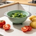 thumbnail image 5 of NUOKO 2Pack Round Plastic Colander, Large Capacity Kitchen Drain Strainer Basket with Anti-Slip Feet for Fruits, Vegetables and Food Washing, 5 of 9