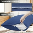 thumbnail image 5 of REGALWOVEN Zippered Body Pillow Cover Egyptian Cotton Pillowcases, Standard Navy Blue, 5 of 7