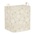 thumbnail image 1 of Cuxi Houndstooth Storage Box with Zipper, Large Capacity Clothes Organizer Bag for Bedding Quilt Pillow, Portable Wardrobe Moving Container Beige5, 1 of 4