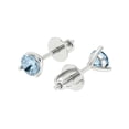 thumbnail image 2 of Clara Pucci 0.5Ct Natural Swiss Blue Topaz Round Cut VVS1 Screw Back Stud 14k Solid hypoallergenic Gold Designer Earrings For December, 2 of 7