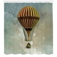 thumbnail image 3 of Steampunk Shower Curtain, Fantasy World Hot Air Balloon Rising in The Night Sky Full of Stars Themed Print, Fabric Bathroom Set with Hooks, 69W X 70L Inches, Multicolor, by Ambesonne, 3 of 3