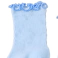 thumbnail image 6 of ITSAME Baby Girls Crew Socks Ruffle Cuff Breathable Cotton Thin Solid Color Mid-Calf Casual Socks for Infants Blue Size 12M, 6 of 10