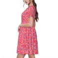 thumbnail image 2 of Rateoe Colorful Sprinkles Donuts Pattern Women’s Short Sleeve Dress – Casual Elegant Summer A-Line Dress for Everyday Wear, 2 of 6