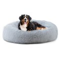 thumbnail image 1 of Cama para perros Bunlitent Calming Plush Anxiety Donut, 46 pulgadas, gris, 1 of 6