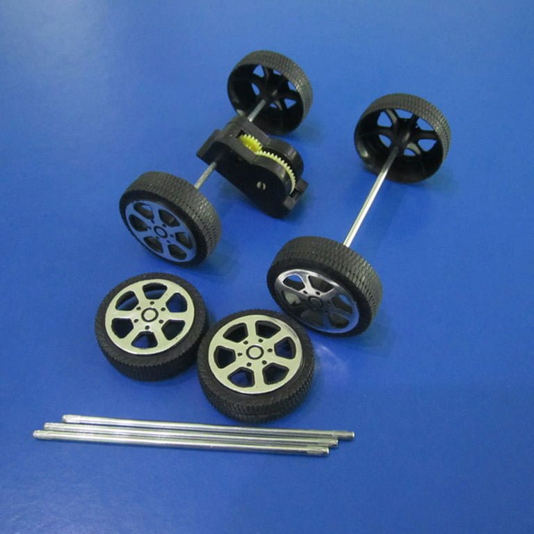 30 Pcs 4.2cm Diameter Toy Car Accessories DIY Round Plastic Small Wheels DIY Handmade Car Crafts Supplies (Black), Multicolor