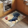 thumbnail image 3 of Navy Blue Rooster Entryway Rug 2x3 Area Rug Washable Indoor Doormat Small Bathroom Rugs Non-Slip Low Pile Accent Throw Rugs Vintage Watercolor Animals Floor Carpet for Kitchen Bedroom Entrance, 3 of 9