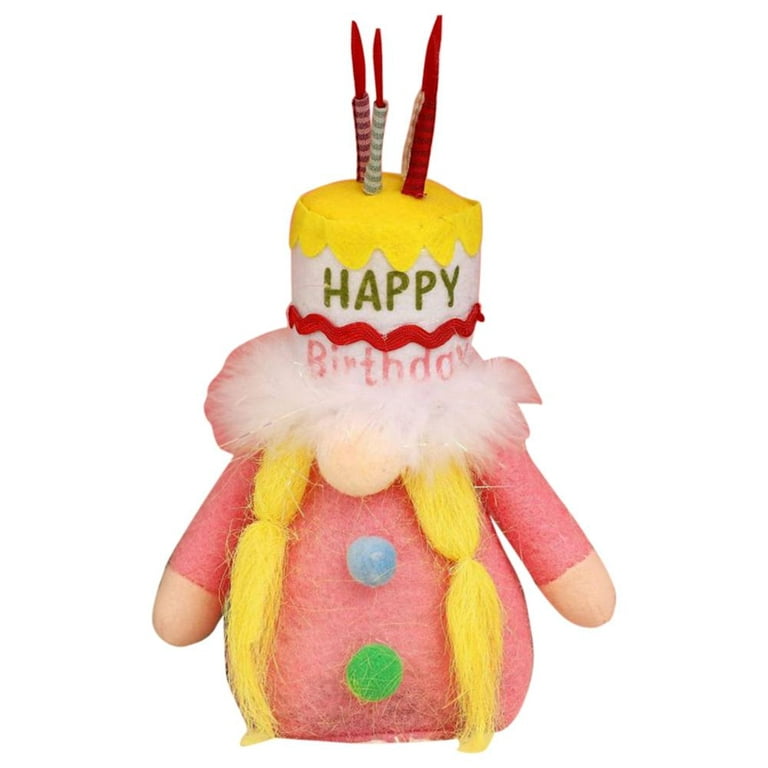 Happy Birthday Faceless Gnomes Doll with Cake, Happy Birthday Tomte Plush  Birthday Gifts Handmade Scandinavian Party Hat Home Ornaments, Birthday  Gift for Gnome Lover 