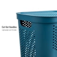 thumbnail image 4 of Cesto para ropa Mind Reader Slim, 60 litros, con tapa ventilada, azul, 4 of 7
